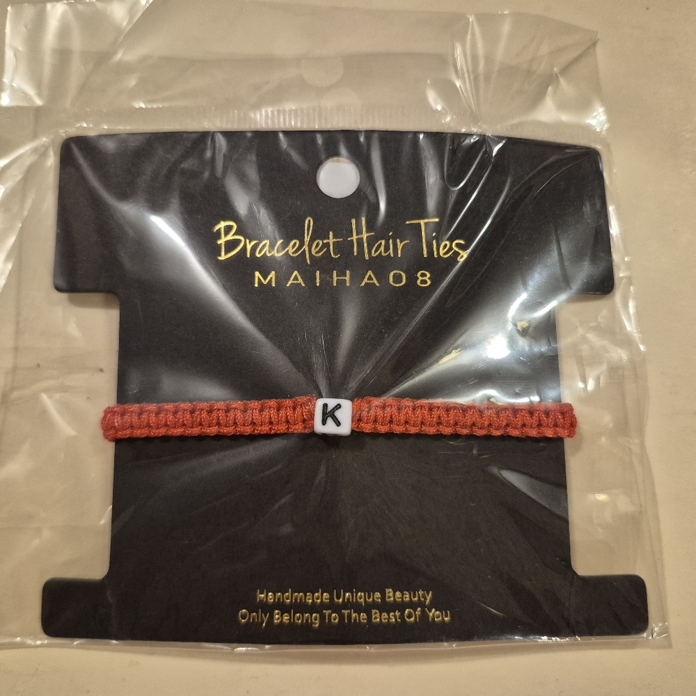 NEW Letter K Maihao Red Bracelet Hair Tie